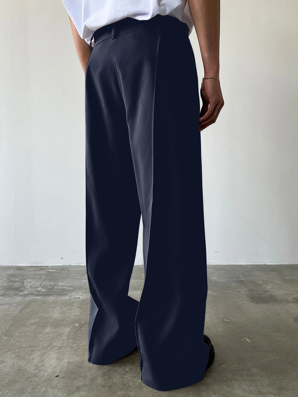 Men's High Waist Wide Leg Suit Pants Casual Loose Straight Leg Dress Pants Formal Business Streetwear Black Trousers S-2XL 1 Pie
