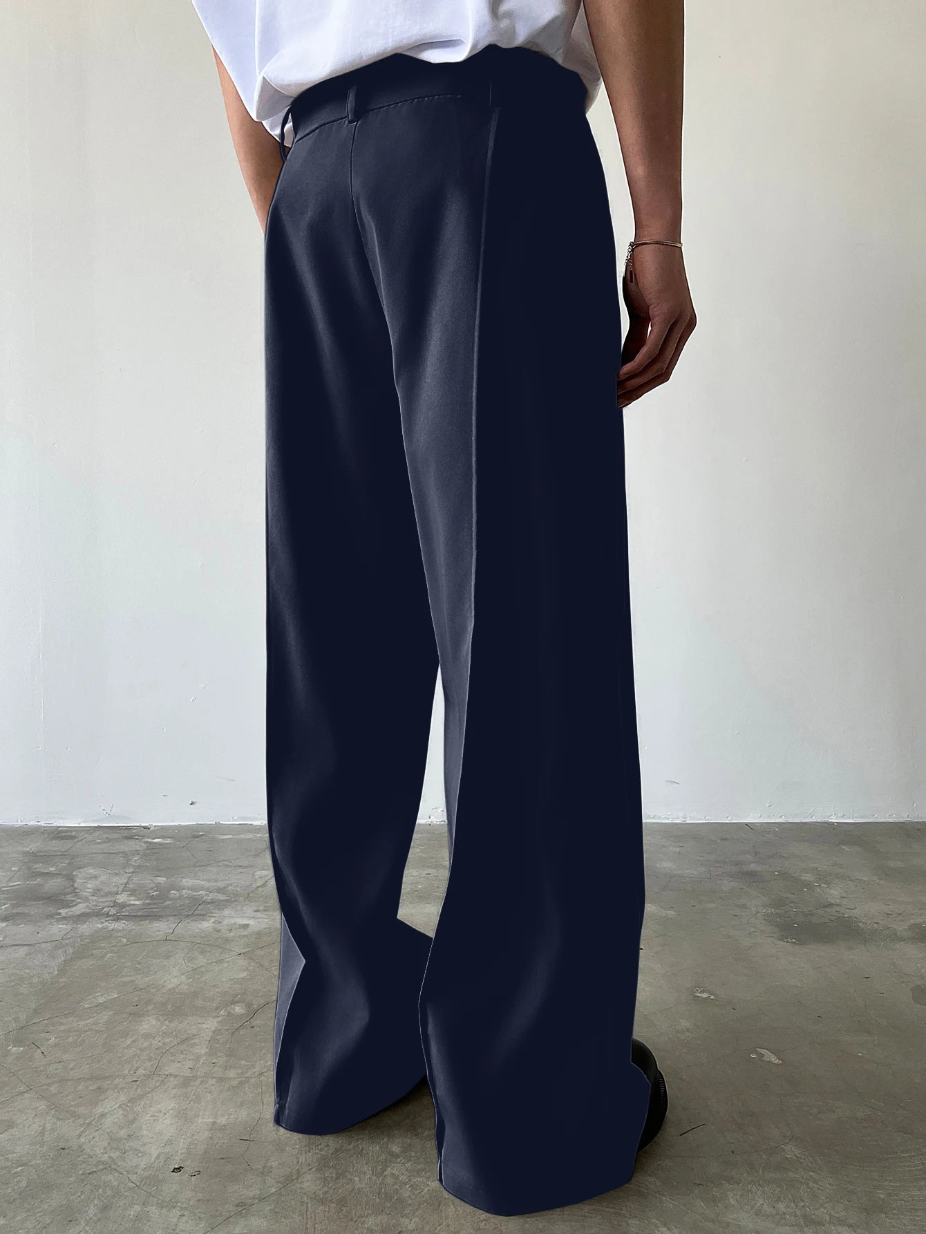 Men's High Waist Wide Leg Suit Pants Casual Loose Straight Leg Dress Pants Formal Business Streetwear Black Trousers S-2XL 1 Pie