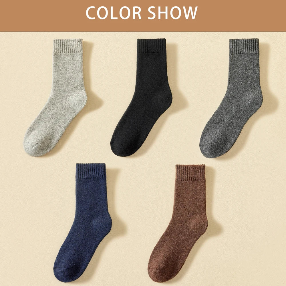Wool Socks For Men,  Male Thicker Solid Socks Merino Wool Warm Socks Snow Winter Socks Calceta Hombre Skarpety Meskie