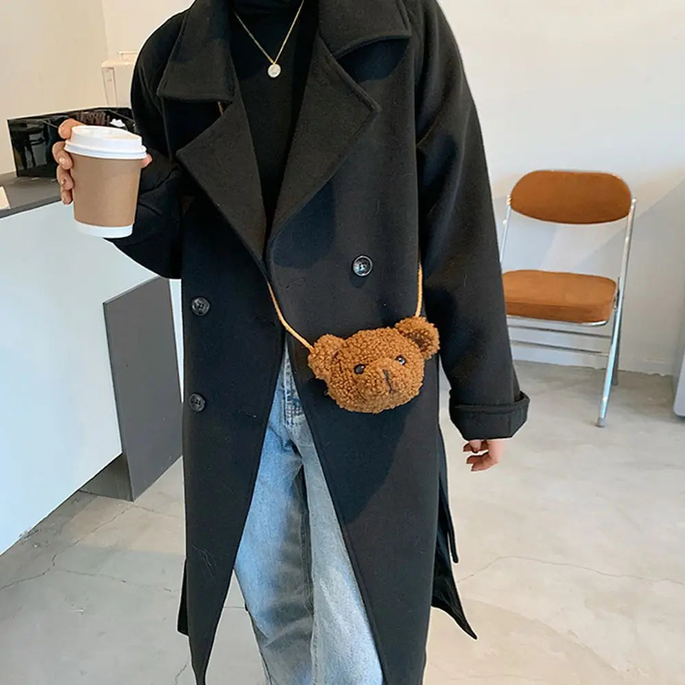 Bags Cartoons Animals Messenger Bag  Bear Shoulder Bag Diagonal Women Bag Smile Bear  Bag  Purses