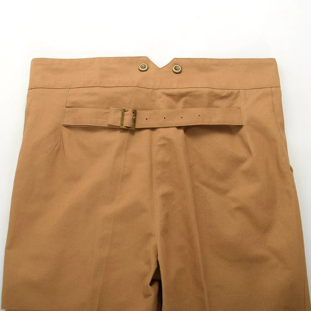 Steampunk Victorian Pants For Men Historical High Waist Fall Front Trousers Retro Medieval Suspenders Overalls