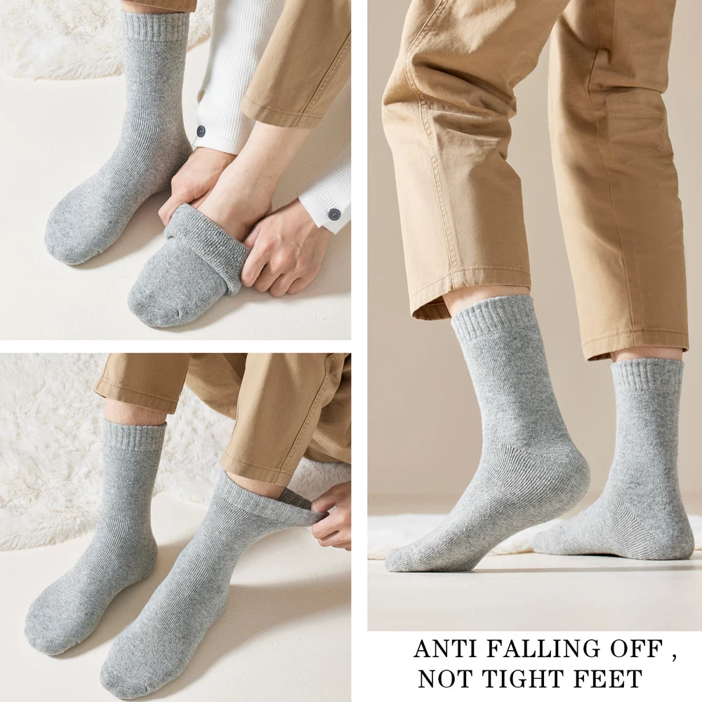Wool Socks For Men,  Male Thicker Solid Socks Merino Wool Warm Socks Snow Winter Socks Calceta Hombre Skarpety Meskie