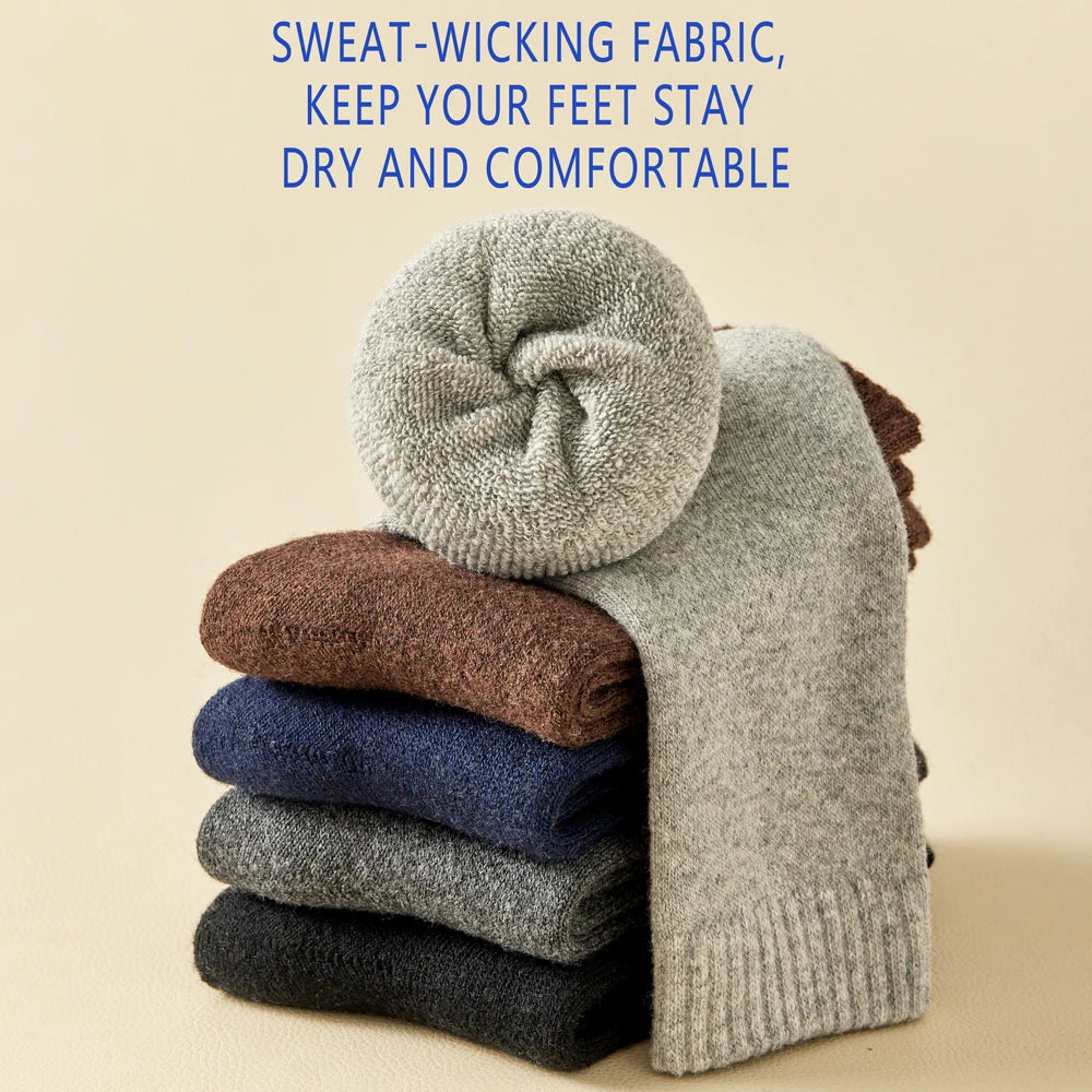 Wool Socks For Men,  Male Thicker Solid Socks Merino Wool Warm Socks Snow Winter Socks Calceta Hombre Skarpety Meskie
