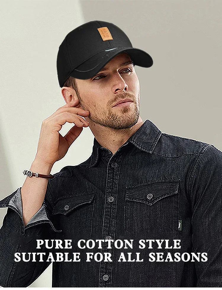 New Baseball Cap For Men Hard Top Big Head Casual Hat Outdoor Sun Cap Women Simple Style