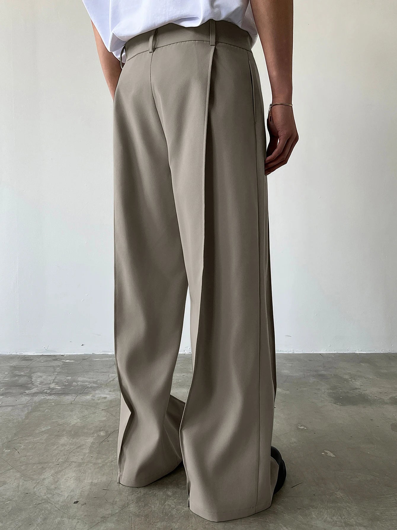 Men's High Waist Wide Leg Suit Pants Casual Loose Straight Leg Dress Pants Formal Business Streetwear Black Trousers S-2XL 1 Pie