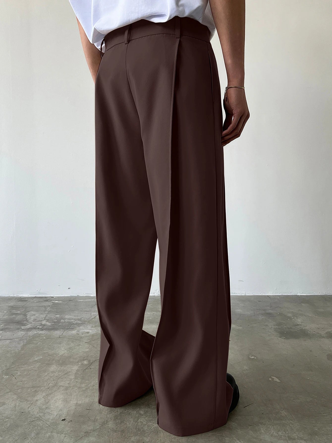Men's High Waist Wide Leg Suit Pants Casual Loose Straight Leg Dress Pants Formal Business Streetwear Black Trousers S-2XL 1 Pie