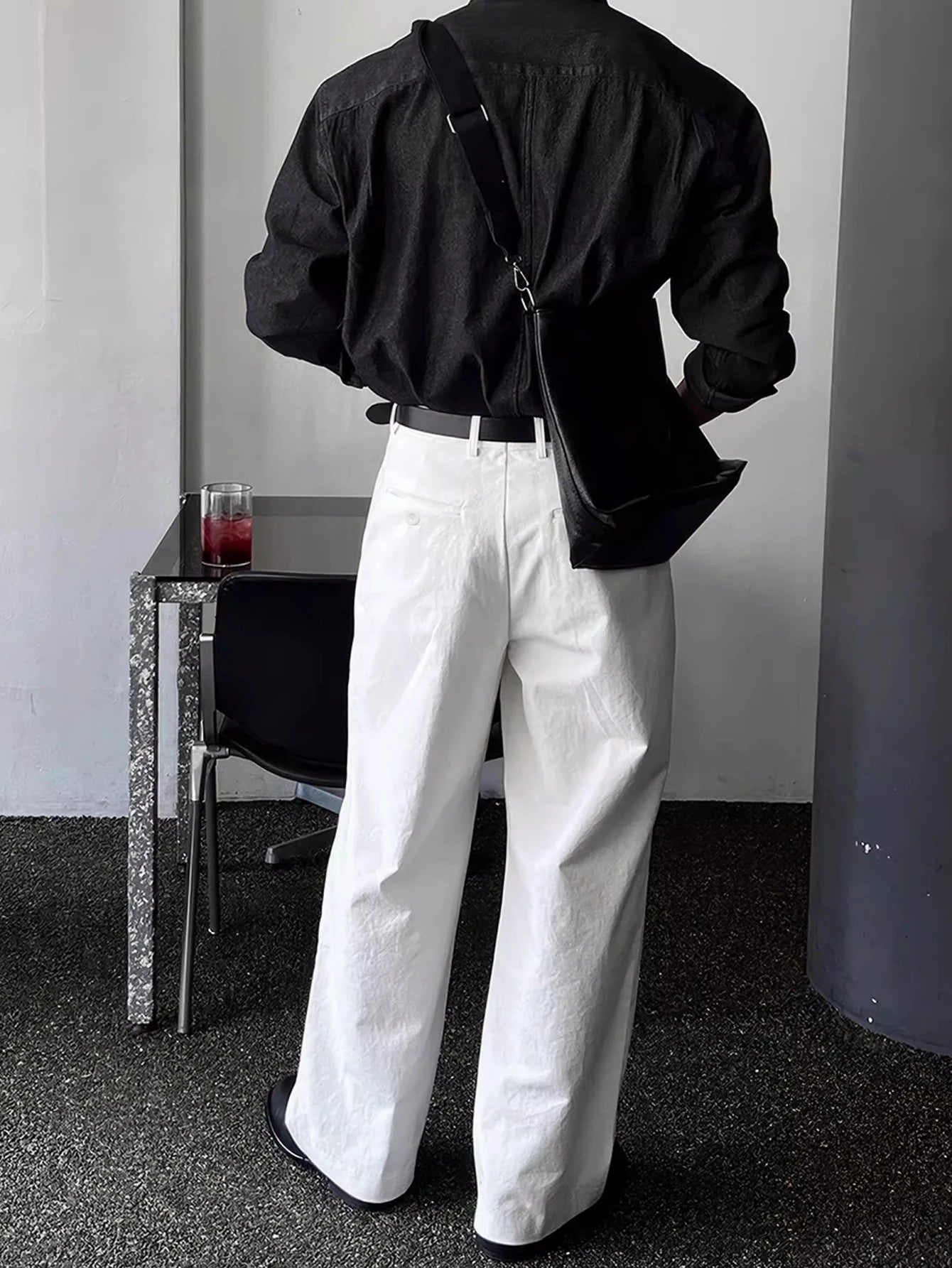 Elegant casual pants, loose straight leg pants, men's suit pants, formal pants, for daily wear, men's wear [excluding belt]