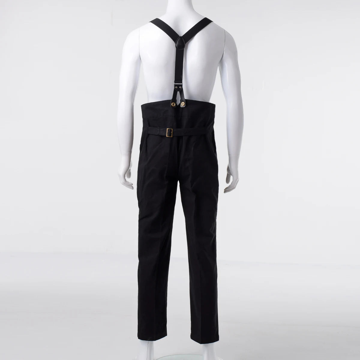 Steampunk Victorian Pants For Men Historical High Waist Fall Front Trousers Retro Medieval Suspenders Overalls