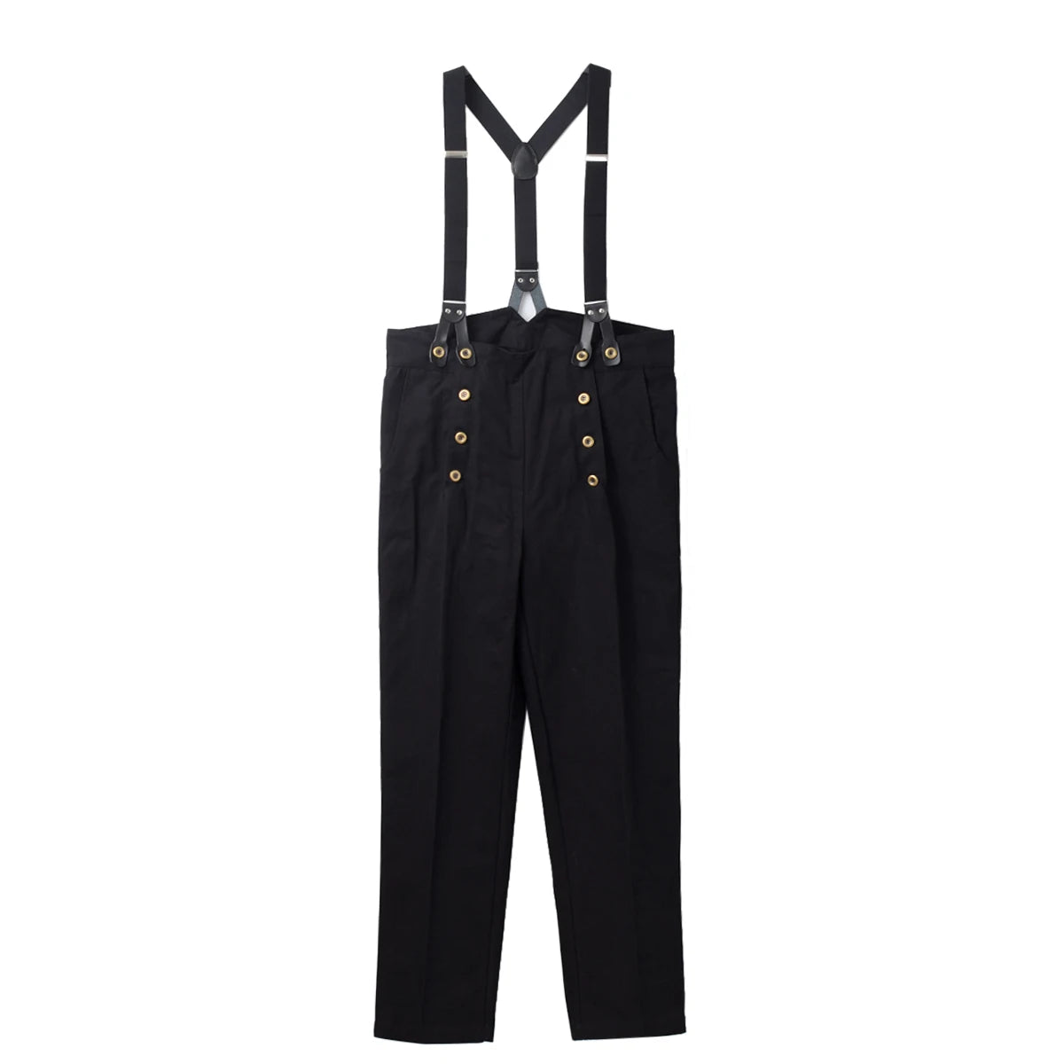 Steampunk Victorian Pants For Men Historical High Waist Fall Front Trousers Retro Medieval Suspenders Overalls