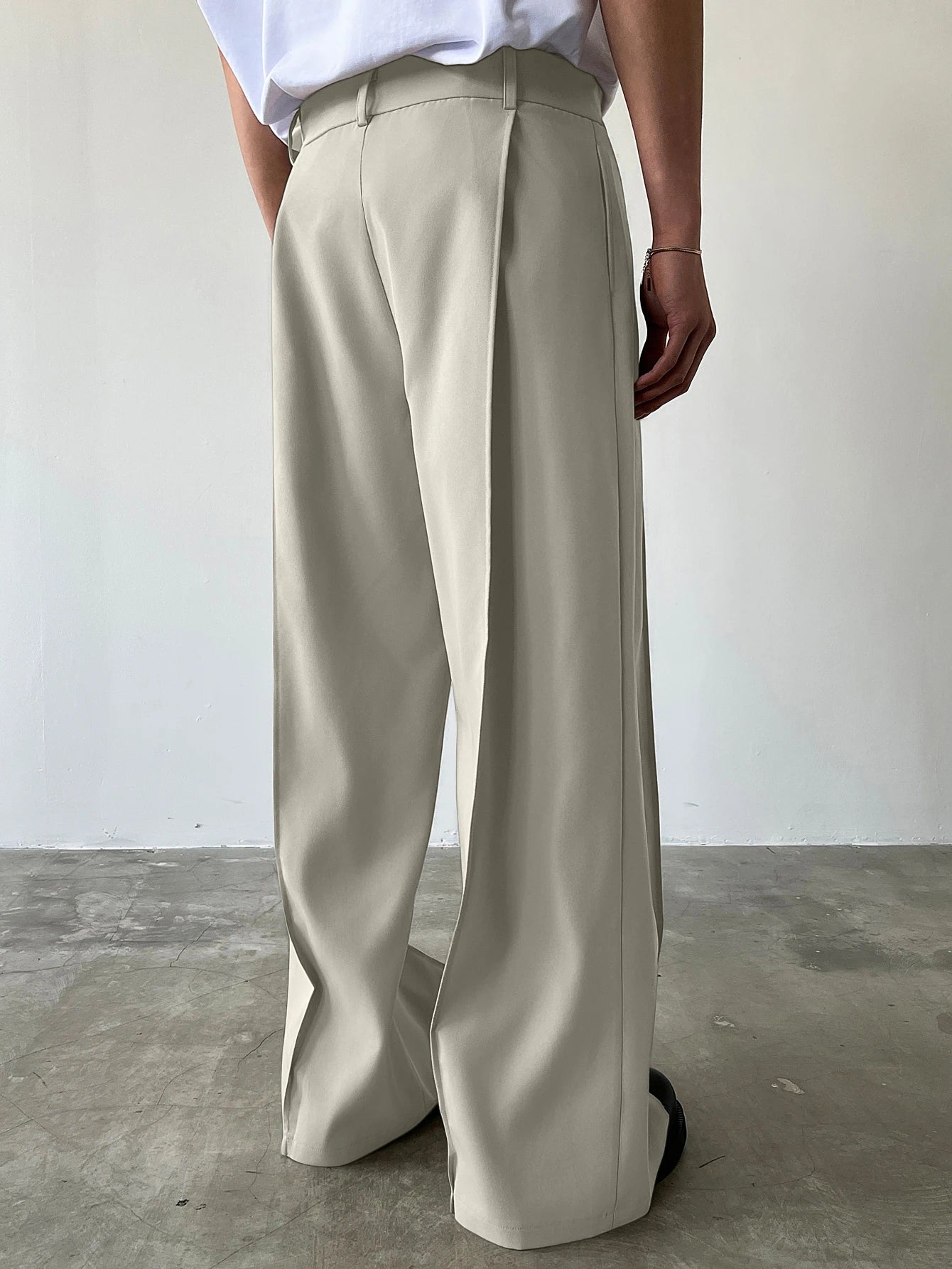 Men's High Waist Wide Leg Suit Pants Casual Loose Straight Leg Dress Pants Formal Business Streetwear Black Trousers S-2XL 1 Pie