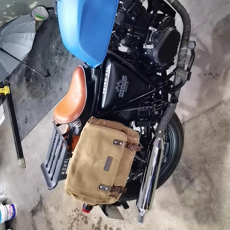 Motorcycle Side Bag Canvas Bag Saddle Bags Motorcycles Cycling Side Pouch Waterproof Lightweight Side Bag Bicycle Luggage Bags