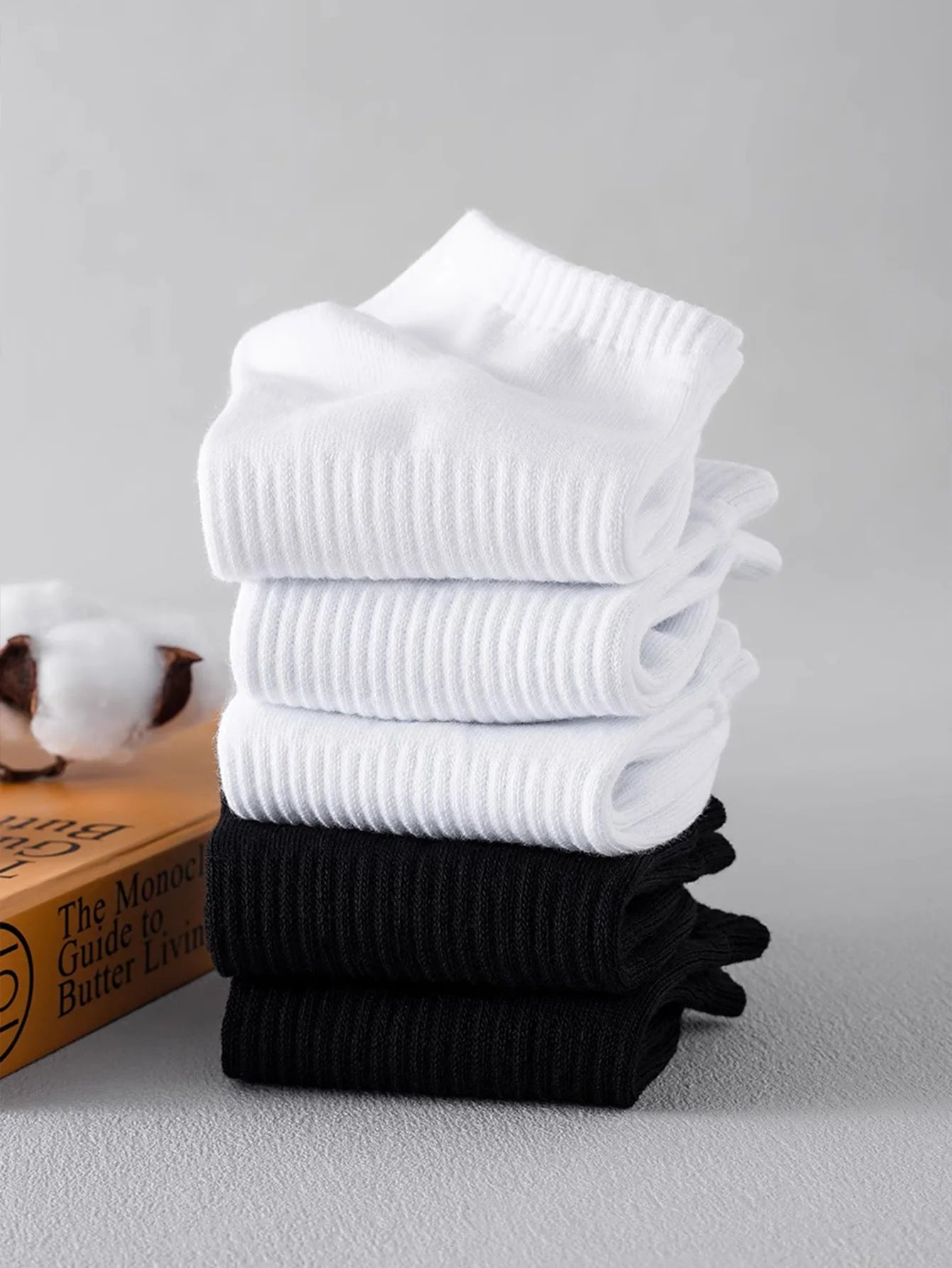 10 Pairs of Men's Sports Socks, White No-Show Socks, Sweat-Absorbent and Breathable, Suitable for Tennis, Badminton, Professional Running, Men's Basketball