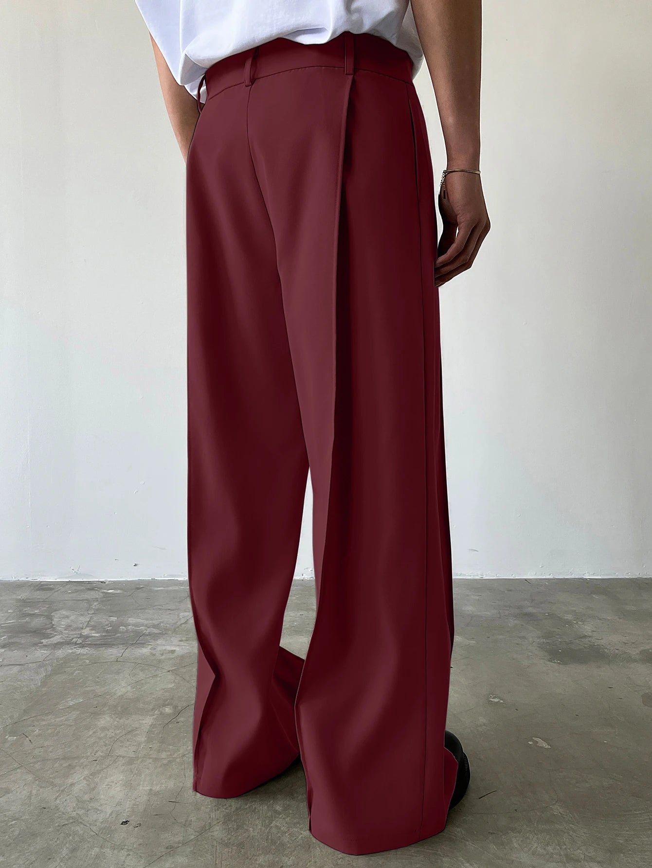 Men's High Waist Wide Leg Suit Pants Casual Loose Straight Leg Dress Pants Formal Business Streetwear Black Trousers S-2XL 1 Pie