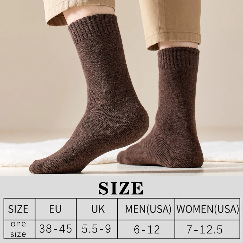 Wool Socks For Men,  Male Thicker Solid Socks Merino Wool Warm Socks Snow Winter Socks Calceta Hombre Skarpety Meskie