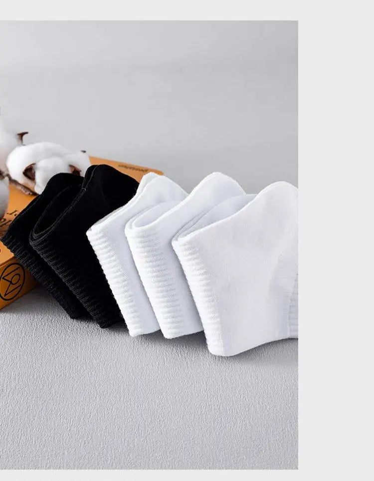 10 Pairs of Men's Sports Socks, White No-Show Socks, Sweat-Absorbent and Breathable, Suitable for Tennis, Badminton, Professional Running, Men's Basketball