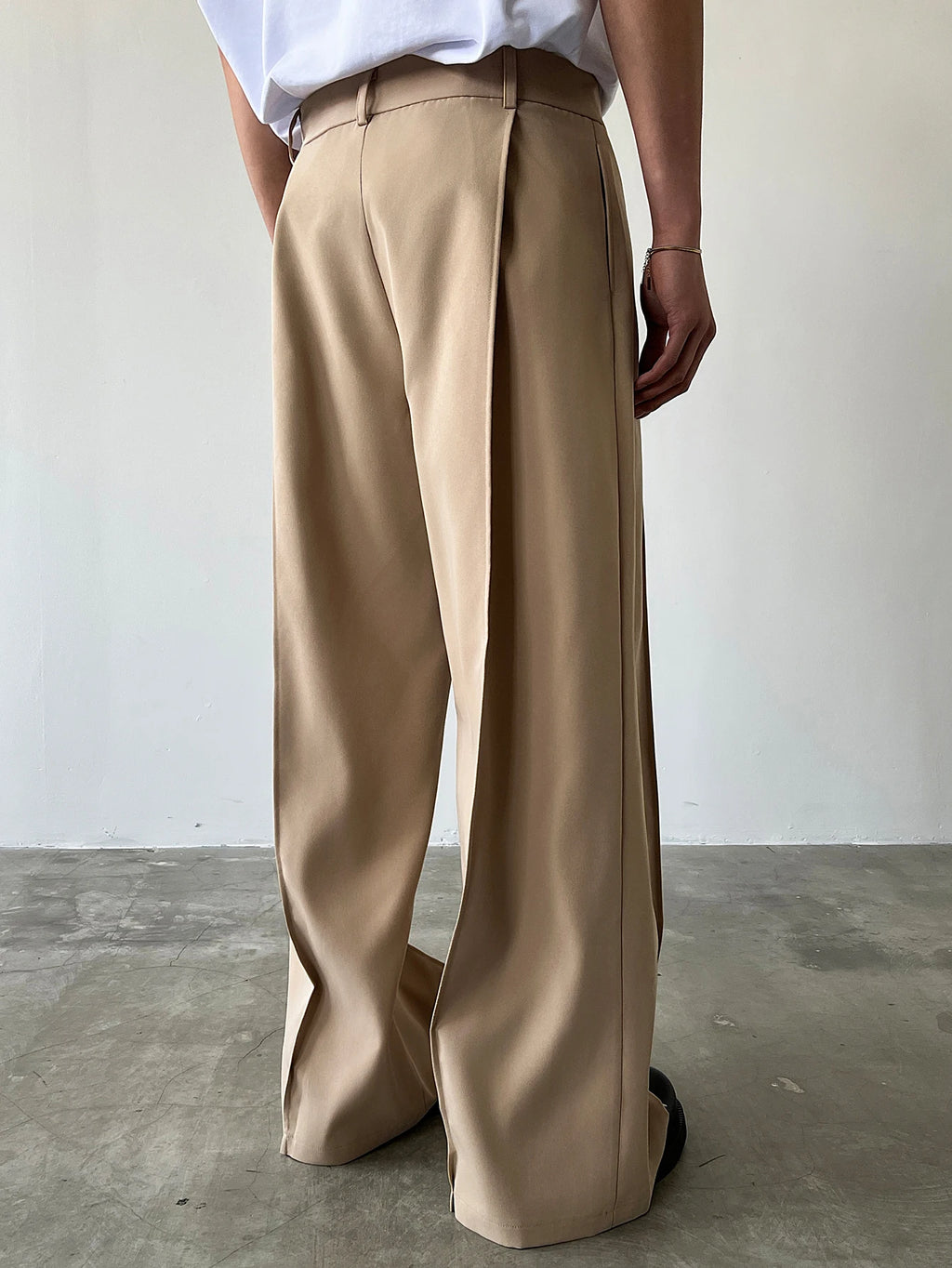 Men's High Waist Wide Leg Suit Pants Casual Loose Straight Leg Dress Pants Formal Business Streetwear Black Trousers S-2XL 1 Pie