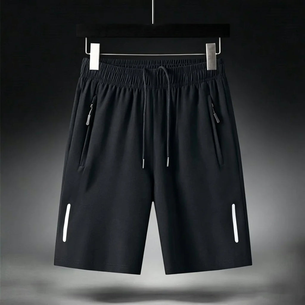 Men's Summer Ultra-thin Ice Silk Beach Casual Shorts Jogging Sport Quick Dry Male Zipper Loose Gym Sports Short Pants Sweatpant