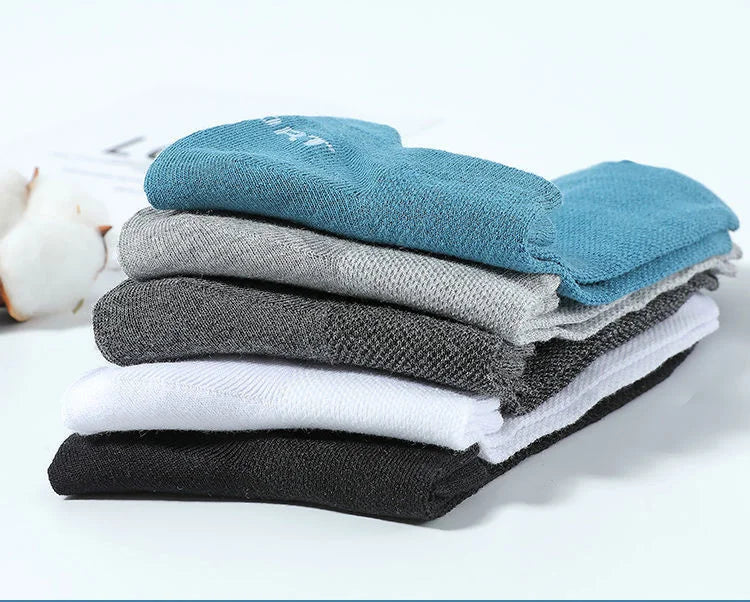 5Pairs High Quality Men Ankle Socks Breathable Cotton Sports Socks Mesh Casual Athletic Summer Thin Cut Short Sokken Size 38-45
