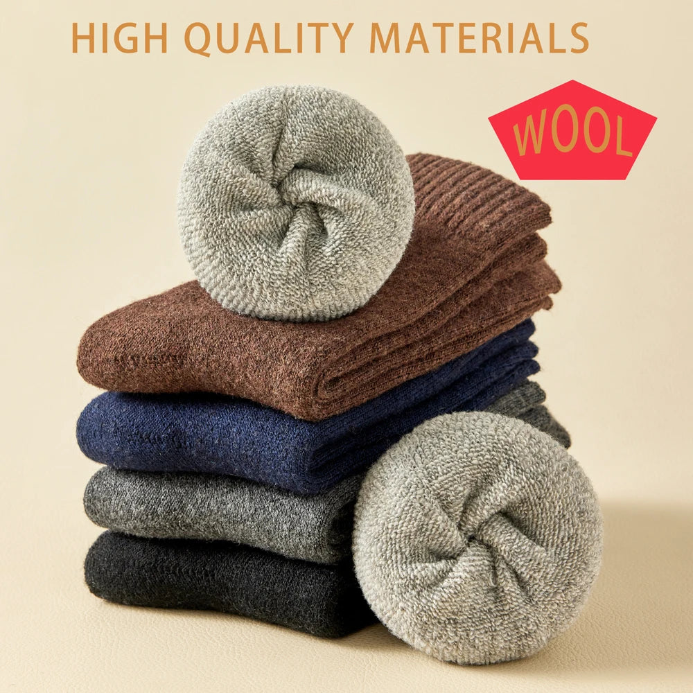 Wool Socks For Men,  Male Thicker Solid Socks Merino Wool Warm Socks Snow Winter Socks Calceta Hombre Skarpety Meskie