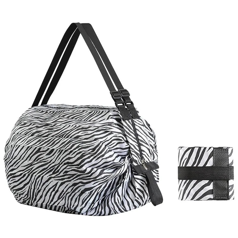 Large Foldable Shopping Bag Reusable Eco Bag Grocery Package Beach Toy Storage Bags Shoulder Cat Lemon Printing Pouch Tote Pouch