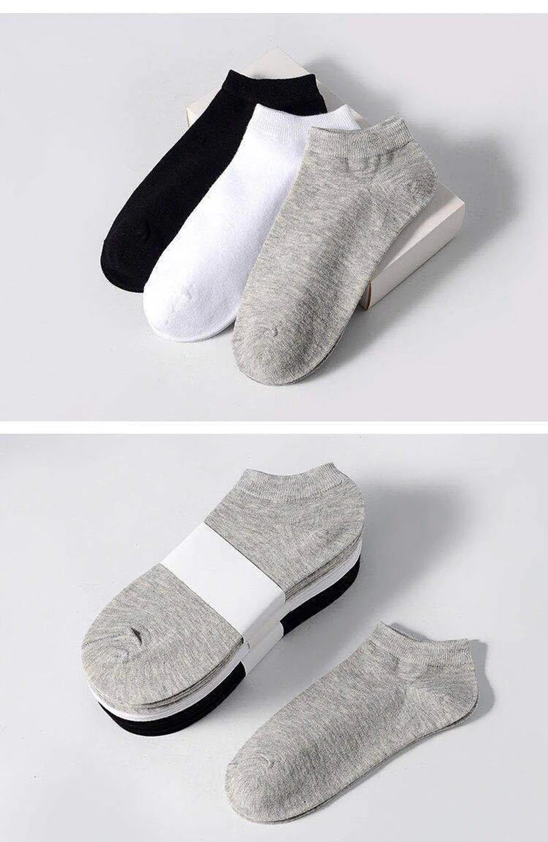5Pairs High Quality Men Ankle Socks Breathable Cotton Sports Socks Mesh Casual Athletic Summer Thin Cut Short Sokken Size 38-45