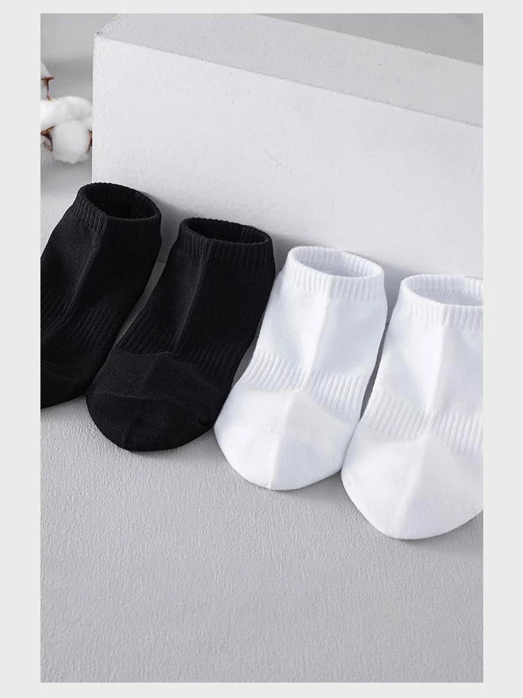 10 Pairs of Men's Sports Socks, White No-Show Socks, Sweat-Absorbent and Breathable, Suitable for Tennis, Badminton, Professional Running, Men's Basketball