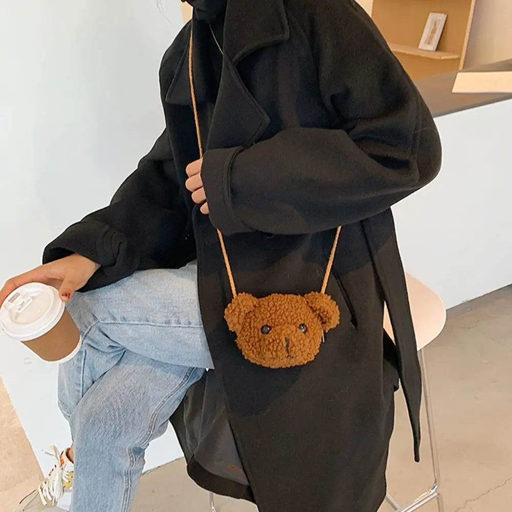 Bags Cartoons Animals Messenger Bag  Bear Shoulder Bag Diagonal Women Bag Smile Bear  Bag  Purses