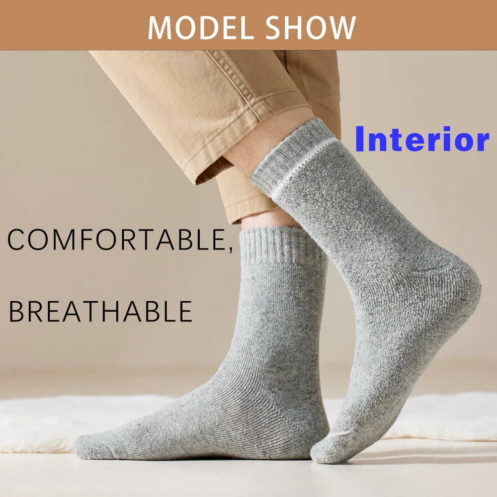 Wool Socks For Men,  Male Thicker Solid Socks Merino Wool Warm Socks Snow Winter Socks Calceta Hombre Skarpety Meskie