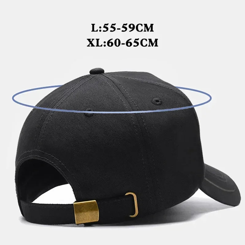 New Baseball Cap For Men Hard Top Big Head Casual Hat Outdoor Sun Cap Women Simple Style