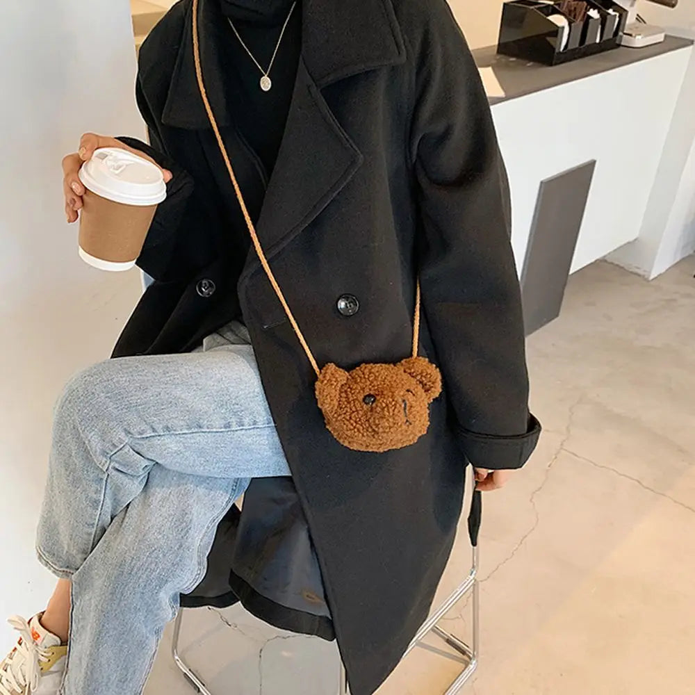 Bags Cartoons Animals Messenger Bag  Bear Shoulder Bag Diagonal Women Bag Smile Bear  Bag  Purses