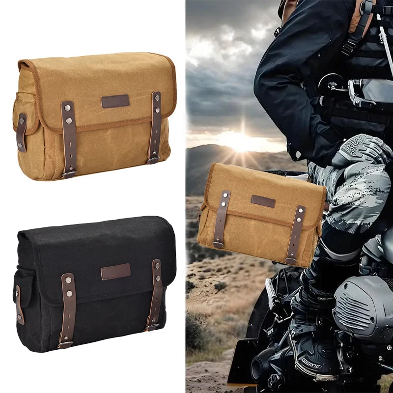 Motorcycle Side Bag Canvas Bag Saddle Bags Motorcycles Cycling Side Pouch Waterproof Lightweight Side Bag Bicycle Luggage Bags