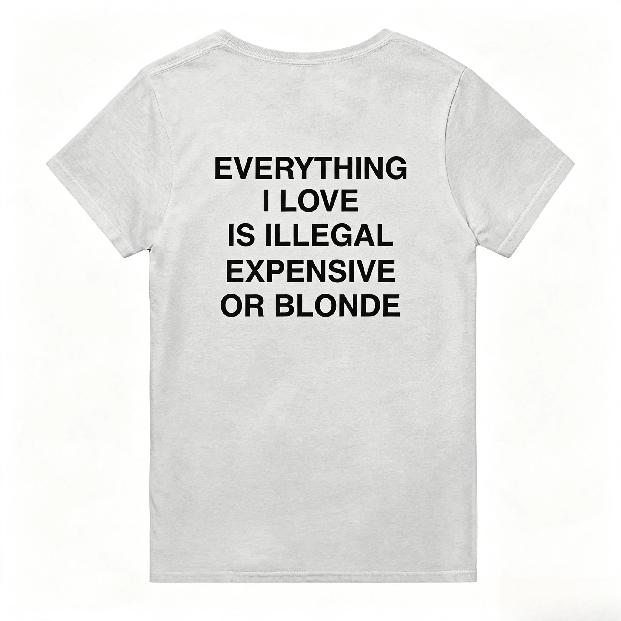 T-Shirt – “Everything I Love Is Illegal, Expensive or Blonde” | Funny Statement Shirt | Gift for Men & Women High-Quality Top