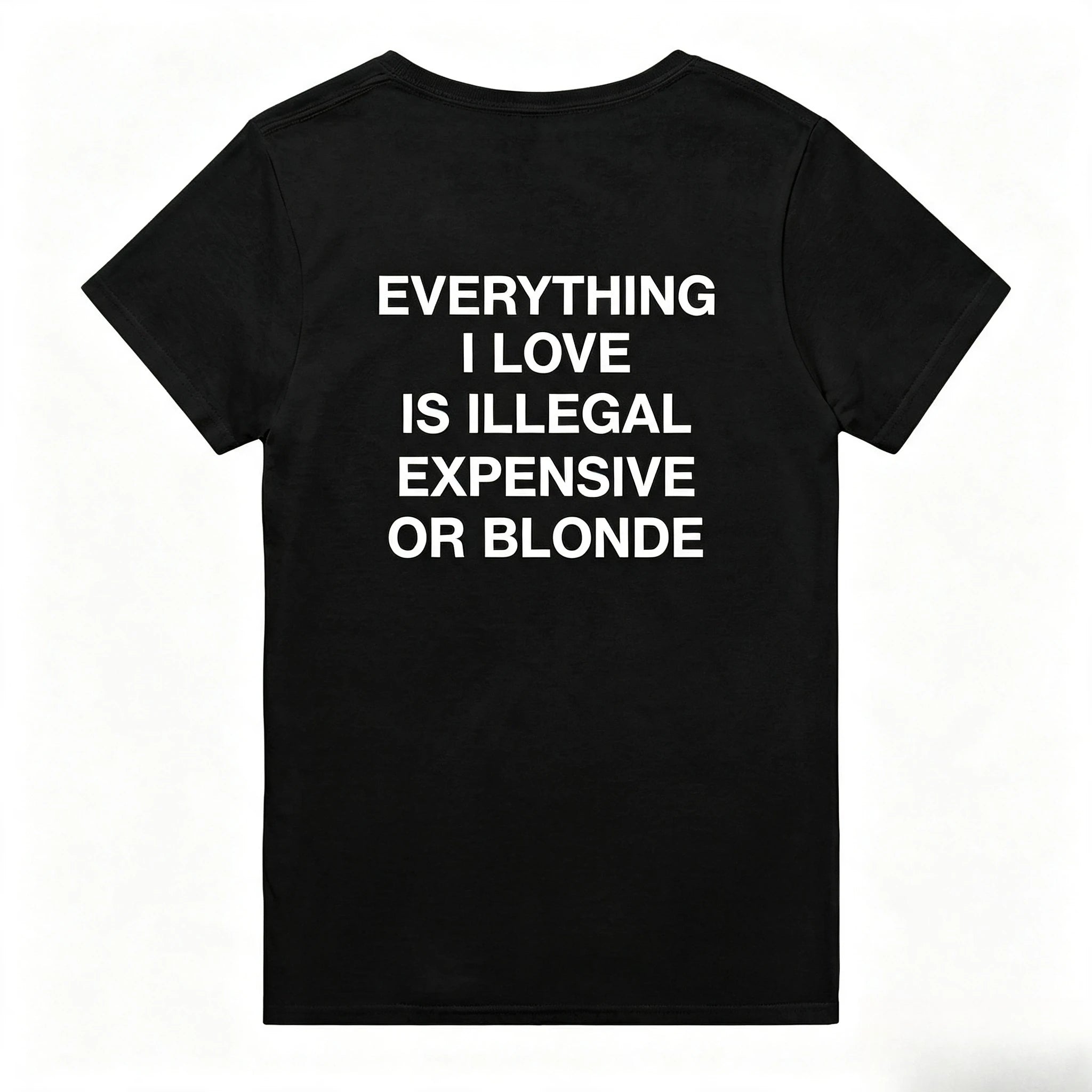 T-Shirt – “Everything I Love Is Illegal, Expensive or Blonde” | Funny Statement Shirt | Gift for Men & Women High-Quality Top