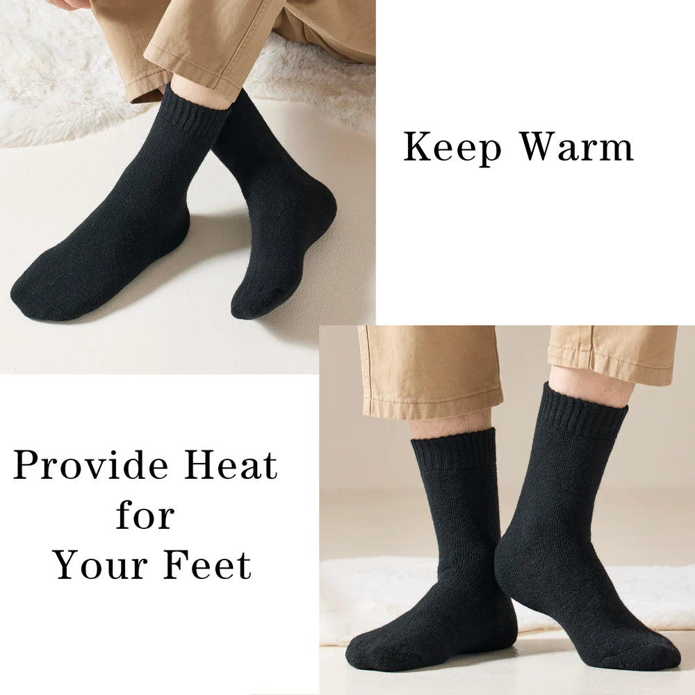 Wool Socks For Men,  Male Thicker Solid Socks Merino Wool Warm Socks Snow Winter Socks Calceta Hombre Skarpety Meskie