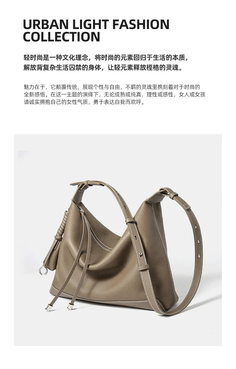 Bags for Women Tote Fashion Underarm Women's Bag Large Capacity Cowhide Shoulder Bag Casual Commuter Retro Crossbody Handbags