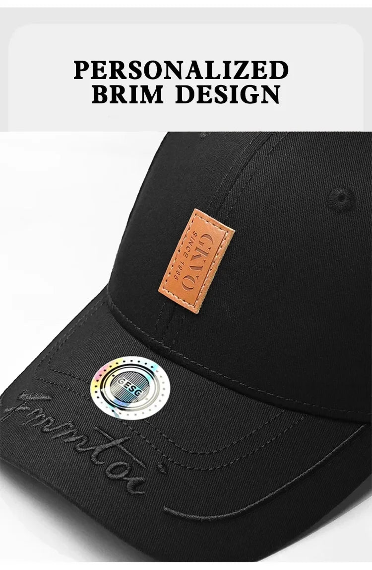 New Baseball Cap For Men Hard Top Big Head Casual Hat Outdoor Sun Cap Women Simple Style