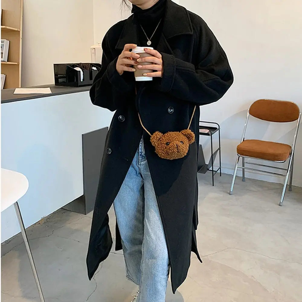 Bags Cartoons Animals Messenger Bag  Bear Shoulder Bag Diagonal Women Bag Smile Bear  Bag  Purses