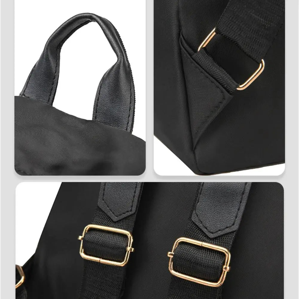 Simple Black Large Capacity Backpacks Women Travel Bag Solid Harajuku Student Schoolbag Oxford Backpack Unisex Bags
